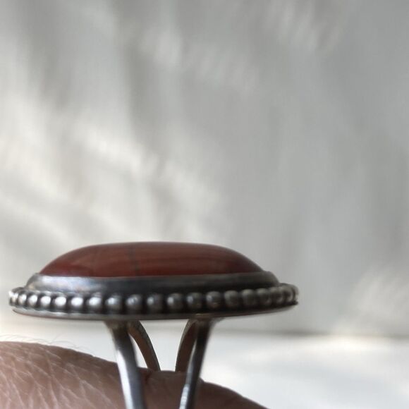 Vintage Sterling Silver Jasper Native American Southwestern Mens Ring Sz 13 READ - Picture 7 of 13